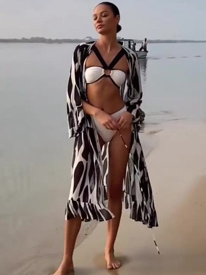 Contrast Color 3-Pieces Swimwear