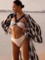 Contrast Color 3-Pieces Swimwear